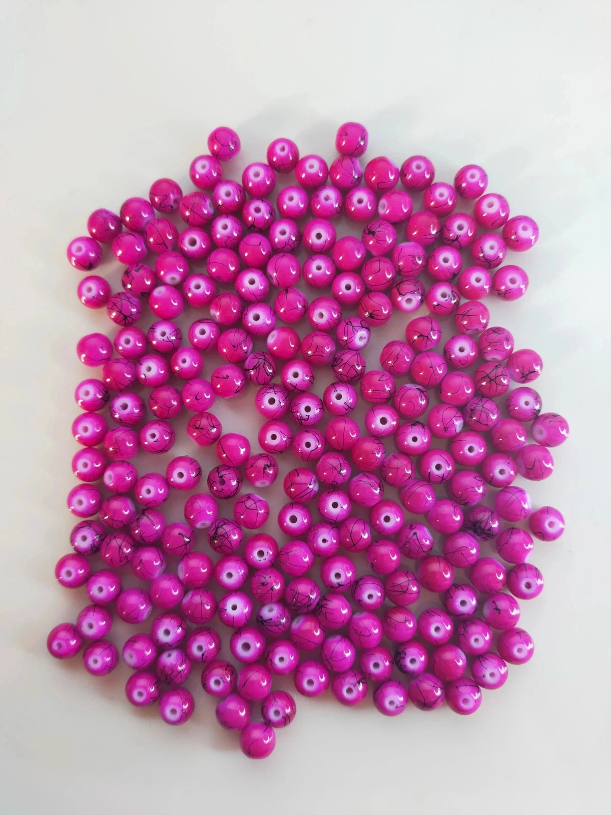 200 perles de verre 8mm DIY loisirs créatifs Lot n°6429